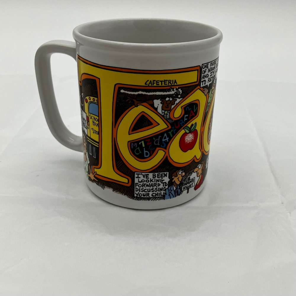 Treasure Masters Mug Peter 1986 Comic 10oz White Vintage Teacher Appreciation